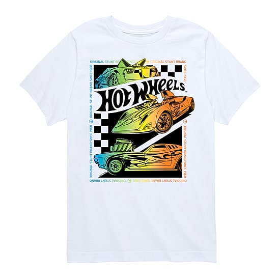Muscle Car Racing Little & Big Kid Boys Crew Neck Short Sleeve Regular Fit Hot Wheels Graphic T-Shirt