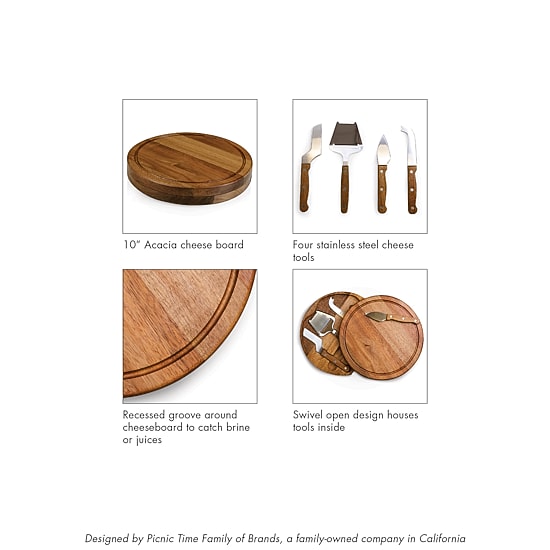 Picnic Time 4-pc. Wood Cheese Board Set