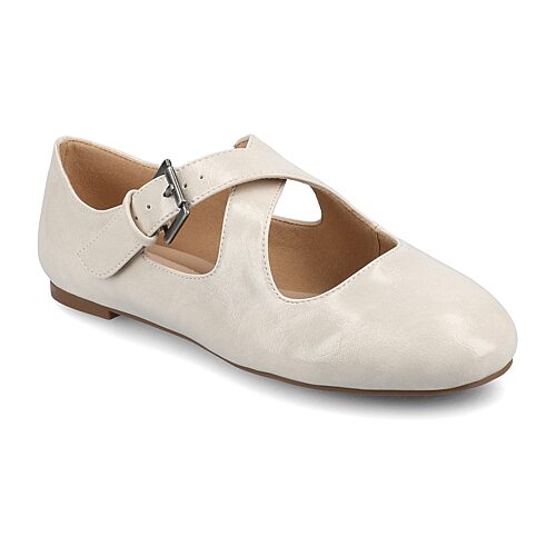 Journee Collection Ivanna Womens Almond Closed Toe Mary Jane Shoes, 8 Medium, Beige