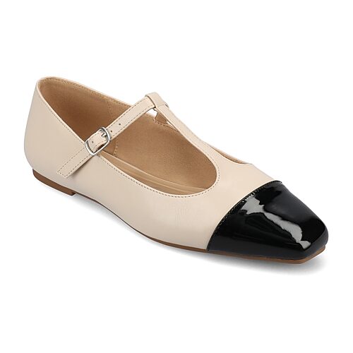 Journee Collection Theah Womens Cap Closed Toe Mary Jane Shoes, 9 Medium, Beige