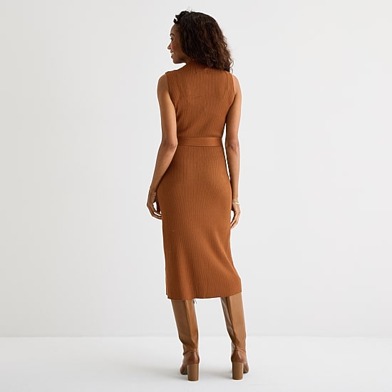 Isabel & Nina Womens Sleeveless Midi Sweater Dress
