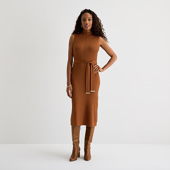 Isabel & Nina Womens Sleeveless Midi Sweater Dress