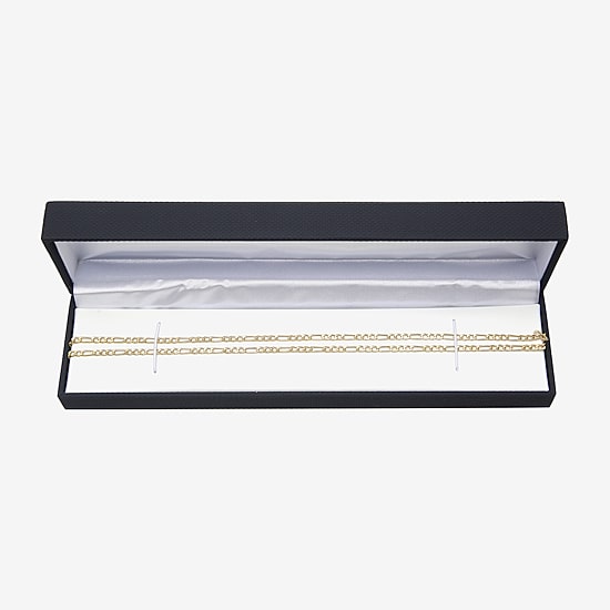 10K Yellow Gold 2.9mm 20-22" Semi-Solid Figaro Chain