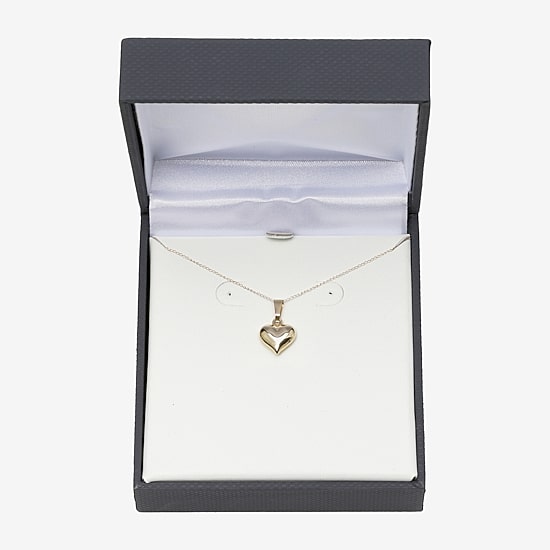 Girls 14K Gold Heart 13 Inch Pendant Necklace