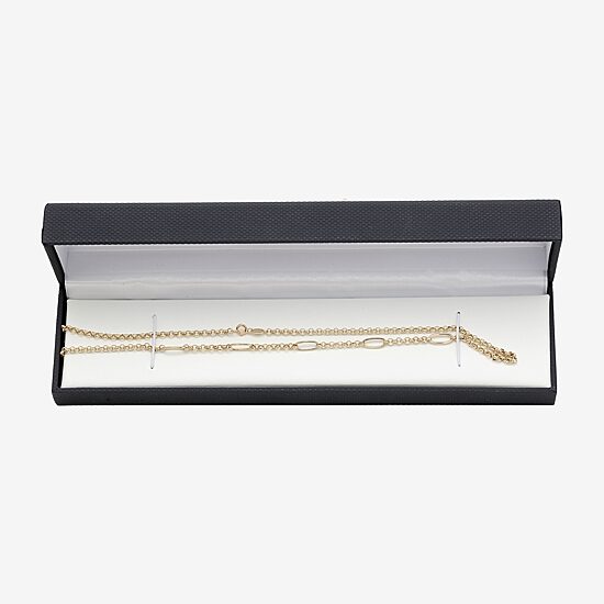 Girls 14K Gold 15 Inch Figaro Chain Necklace