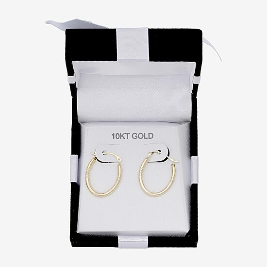 10K Gold 20mm Hollow Hoop Earrings