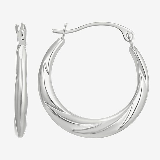 Womens 14K Gold 18mm Round Hoop Earrings