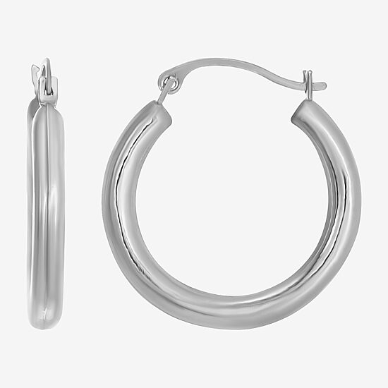 Womens 14K Gold 20mm Round Hoop Earrings