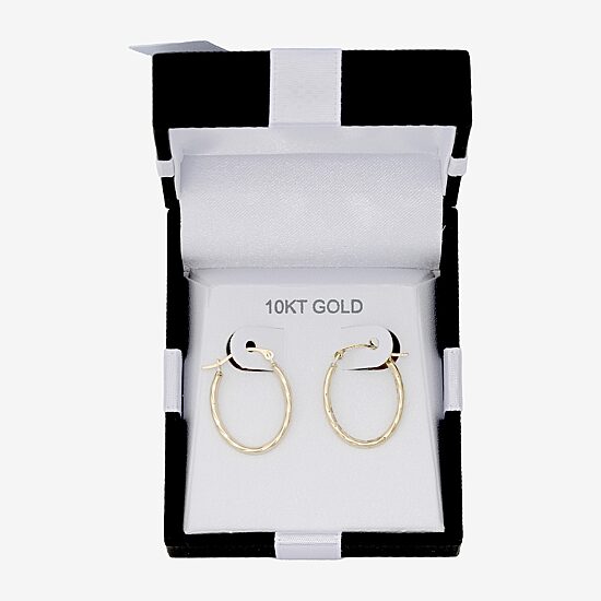 Womens 10K Gold 18mm Round Hoop Earrings