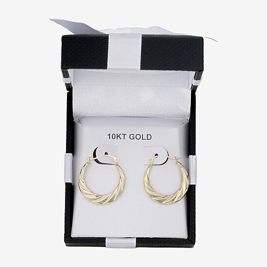 Womens 10K Gold 20mm Round Hoop Earrings