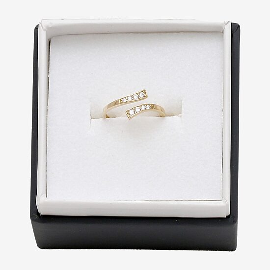 White Cubic Zirconia 10K Gold Adjustable Toe Ring