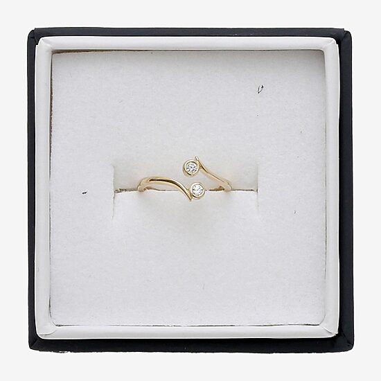 White Cubic Zirconia 10K Gold Adjustable Toe Ring