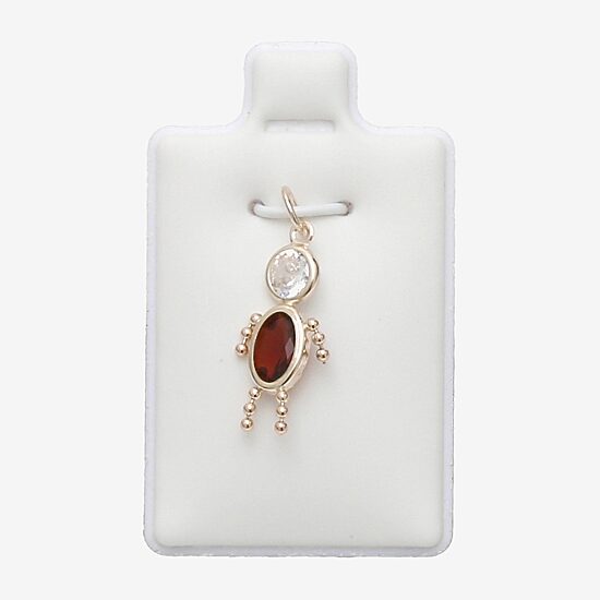 10K Gold January Birthstone Babies Boy Charm