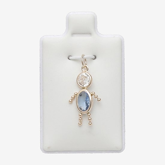 10K Gold March Birthstone Babies Boy Charm