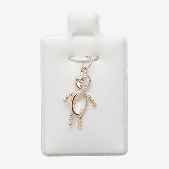 10K Gold April Birthstone Babies Boy Charm