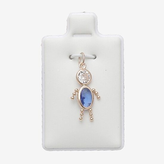 10K Gold September Birthstone Babies Boy Charm