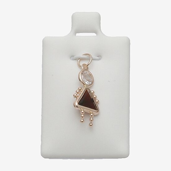 10K Gold January Birthstone Babies Girl Charm