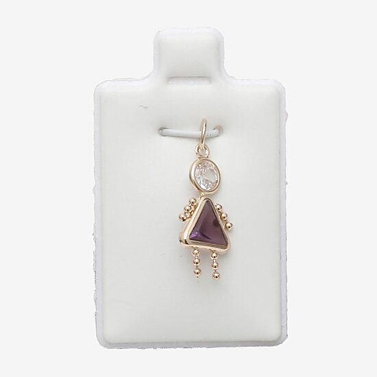 10K Gold February Birthstone Babie Girl Charm