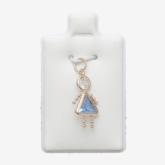 10K Gold March Birthstone Babies Girl Charm