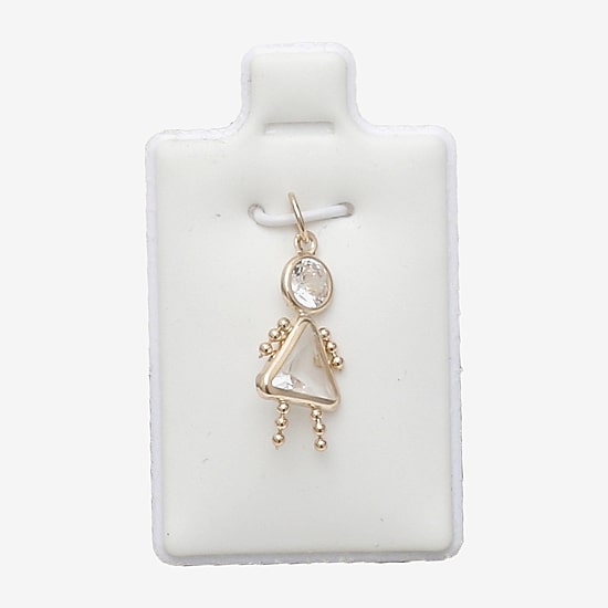 10K Gold April Birthstone Babies Girl Charm