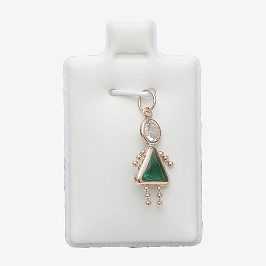 10K Gold May Birthstone Babies Girl Charm