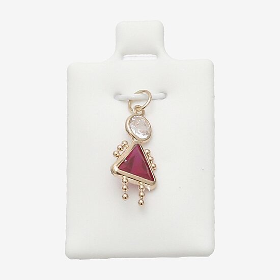 10K Gold July Birthstone Babies Girl Charm