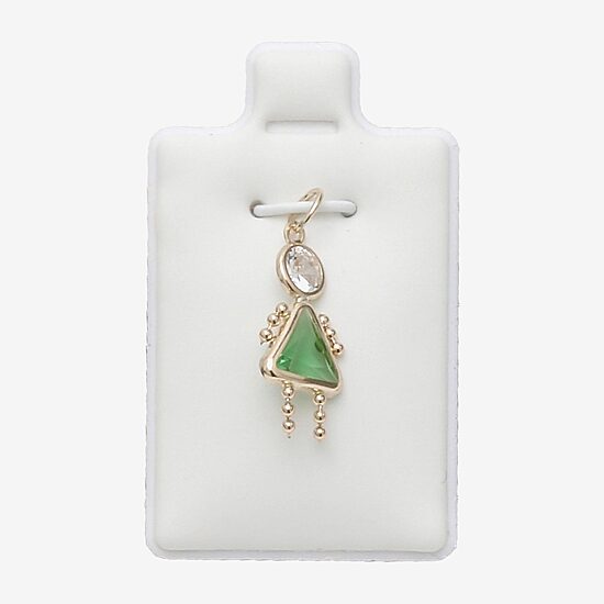 10K Gold August Birthstone Babies Girl Charm