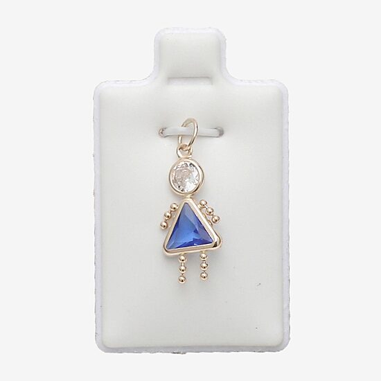 10K Gold September Birthstone Babies Girl Charm