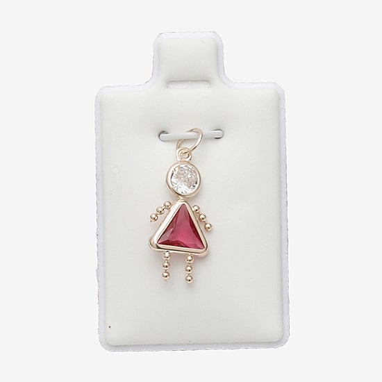 10K Gold October Birthstone Babies Girl Charm