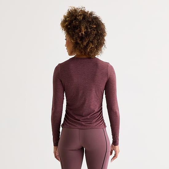 Xersion Womens Everyday Ruched Crew Neck Long Sleeve Quick Dry Active T-Shirt