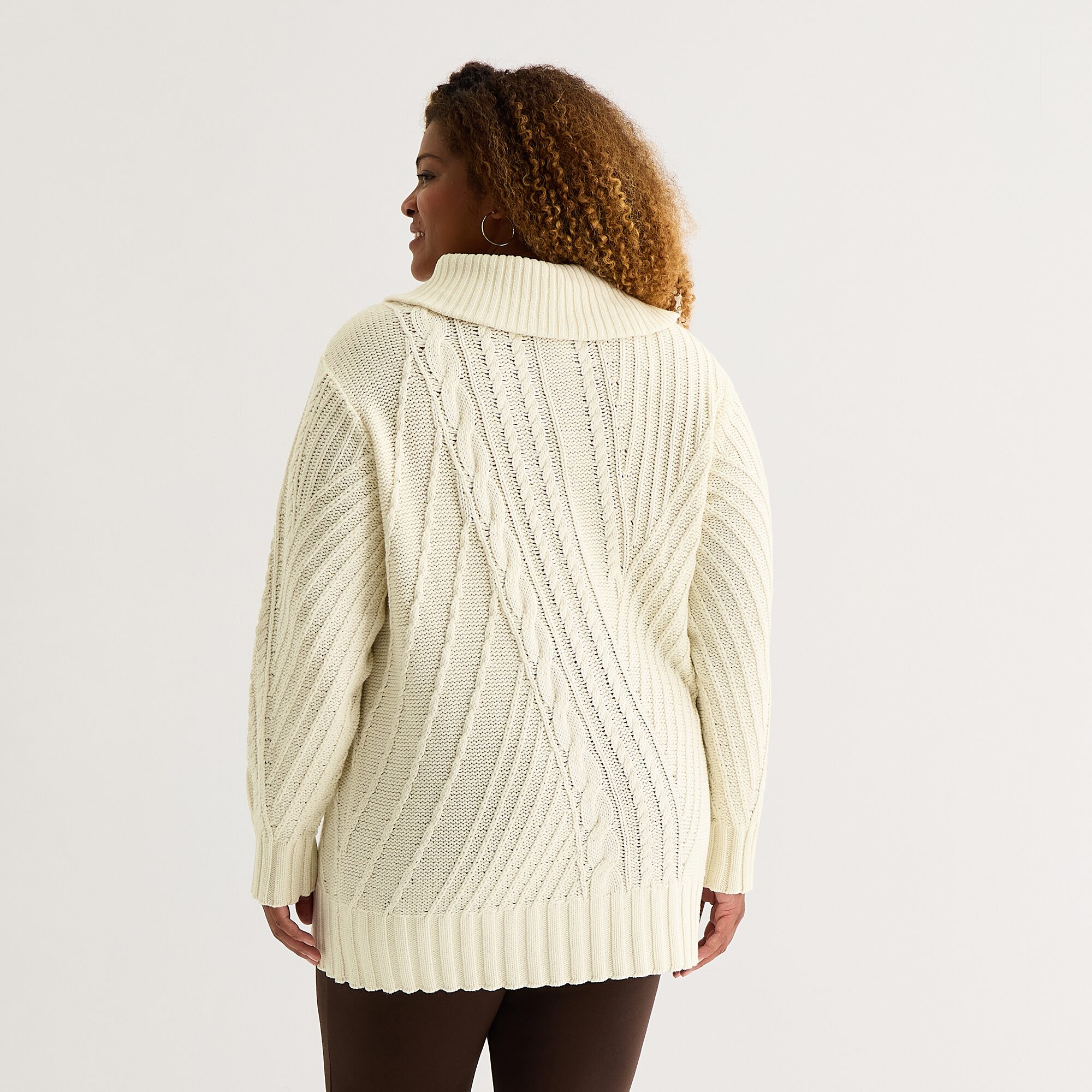 St. John's Bay Plus Womens Turtleneck Long Sleeve Pullover Sweater
