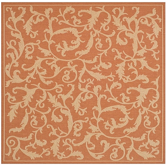 Courtyard Scrolls Indoor/Outdoor Square Rugs