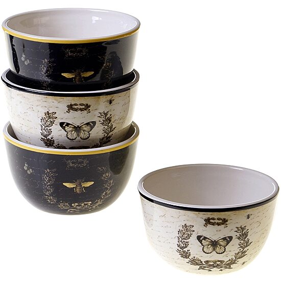 Certified International French Sunflowers Set of 4 Ice Cream Bowls