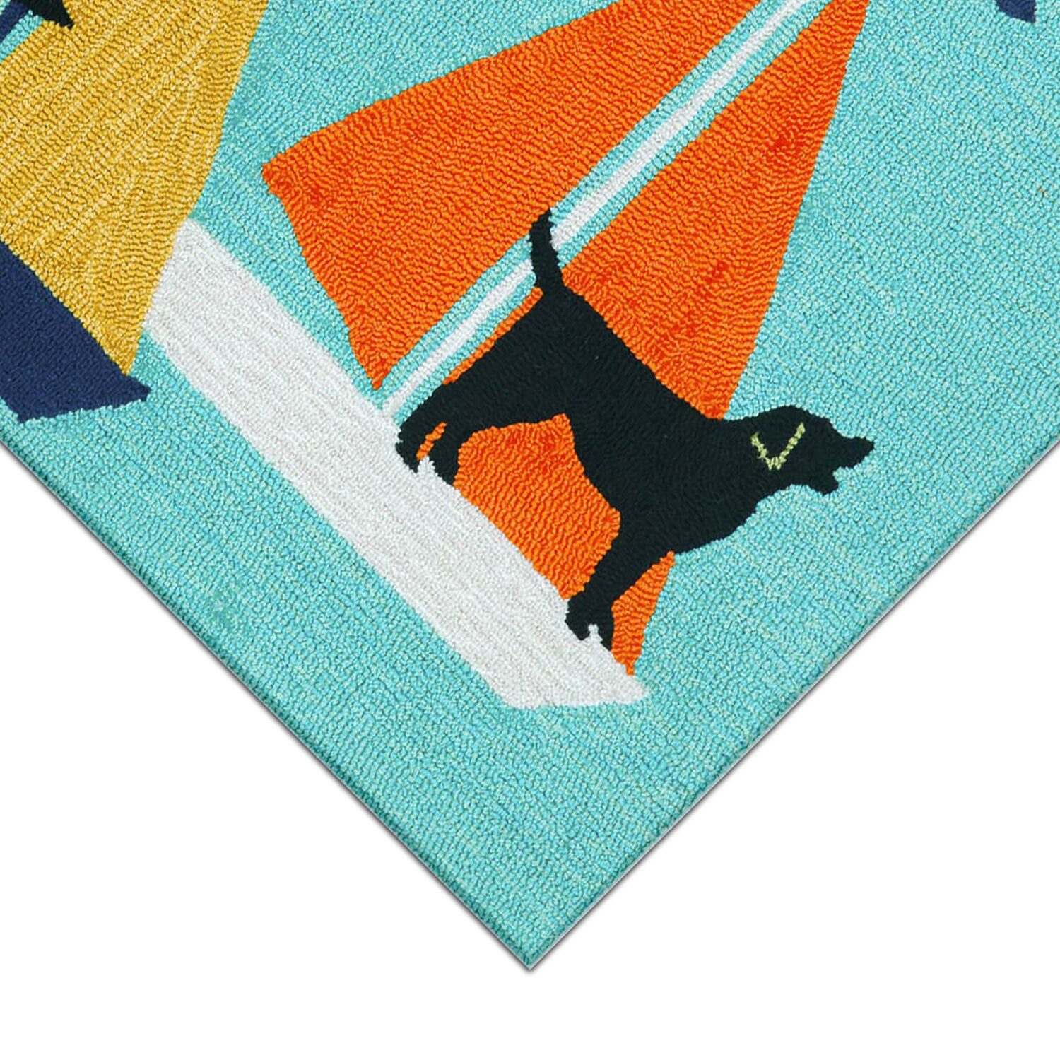 Liora Manne Frontporch Sailing Dog Animal Hand Tufted Indoor Outdoor Rectangular Accent Rug