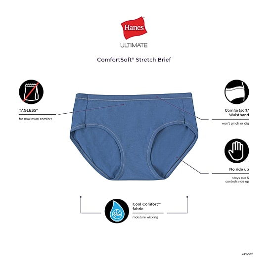 Hanes Ultimate® ComfortSoft Stretch 5-Pack Hipster Underwear 41W5CS