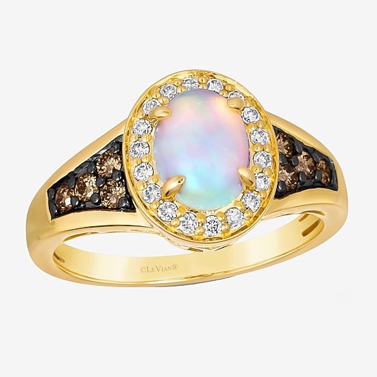 Le Vian® Ring featuring 5/8 CT. Neopolitan Opal™ 1/5 CT. Chocolate Diamonds® 1/6 CT. Nude Diamonds™ set in 14K Honey Gold™