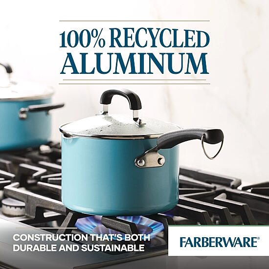 Farberware Eco Advantage Ceramic 3-qt.Straining Saucepan with Lid