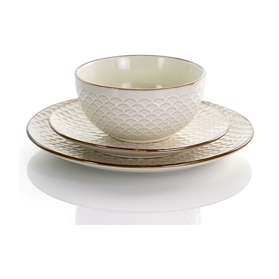 Elama Honey Ivory 16-pc. Stoneware Dinnerware Set