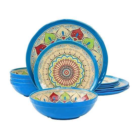 Elama Camilla 12-pc. Melamine Dinnerware Set