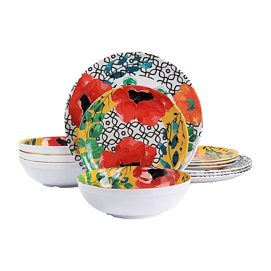 Elama Grace 12-pc. Melamine Dinnerware Set