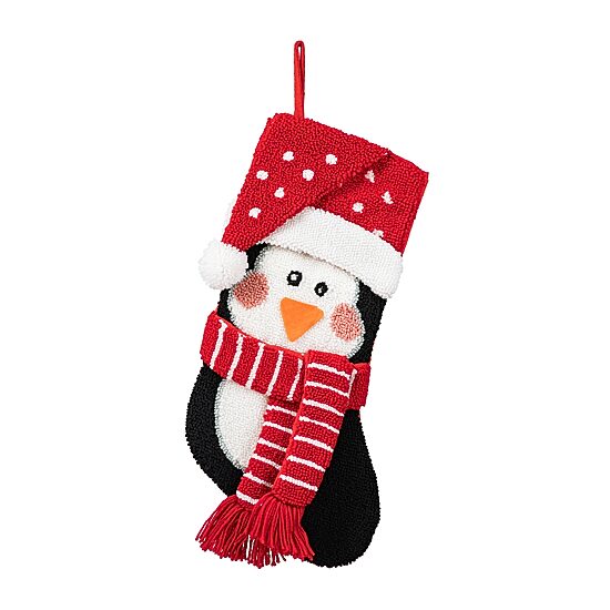 Glitzhome 3d Penguin Hooked Christmas Stocking