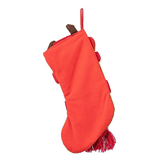 Glitzhome 3d Reindeer Hooked Knit Christmas Stocking