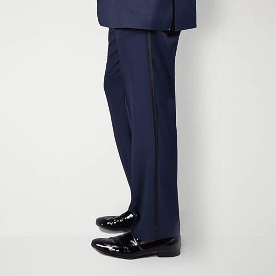Steve Harvey Mens Stretch Fabric Classic Fit Geometric Pleated Front Suit Pant