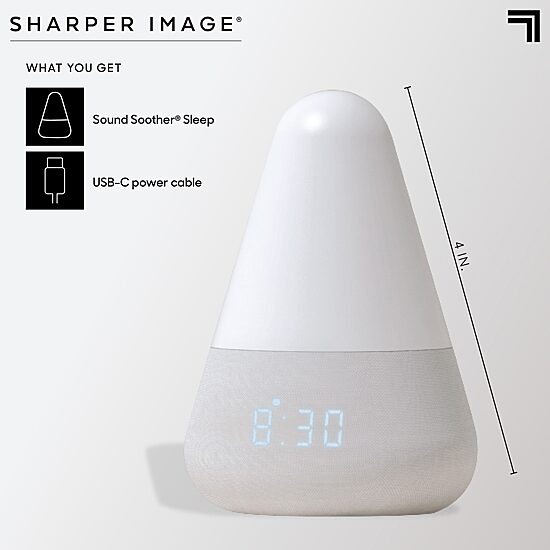 Sharper Image® Soother Sleep Bedtime Light And Sounds, Built-In 10 Soundscapes, Sleep Trainer, Aids Sleeping, Stress And Anxiety Relief