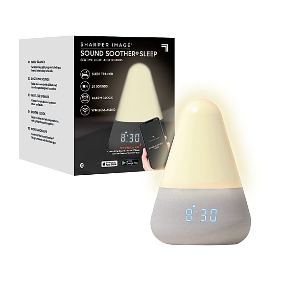 Sharper Image® Soother Sleep Bedtime Light And Sounds, Built-In 10 Soundscapes, Sleep Trainer, Aids Sleeping, Stress And Anxiety Relief