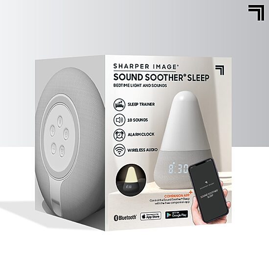 Sharper Image® Soother Sleep Bedtime Light And Sounds, Built-In 10 Soundscapes, Sleep Trainer, Aids Sleeping, Stress And Anxiety Relief