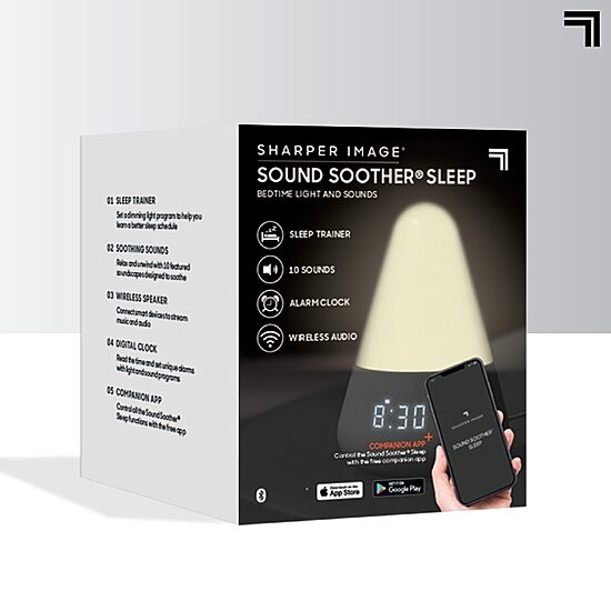Sharper Image® Soother Sleep Bedtime Light And Sounds, Built-In 10 Soundscapes, Sleep Trainer, Aids Sleeping, Stress And Anxiety Relief