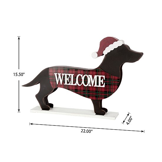Glitzhome Dachshund Christmas Yard Art