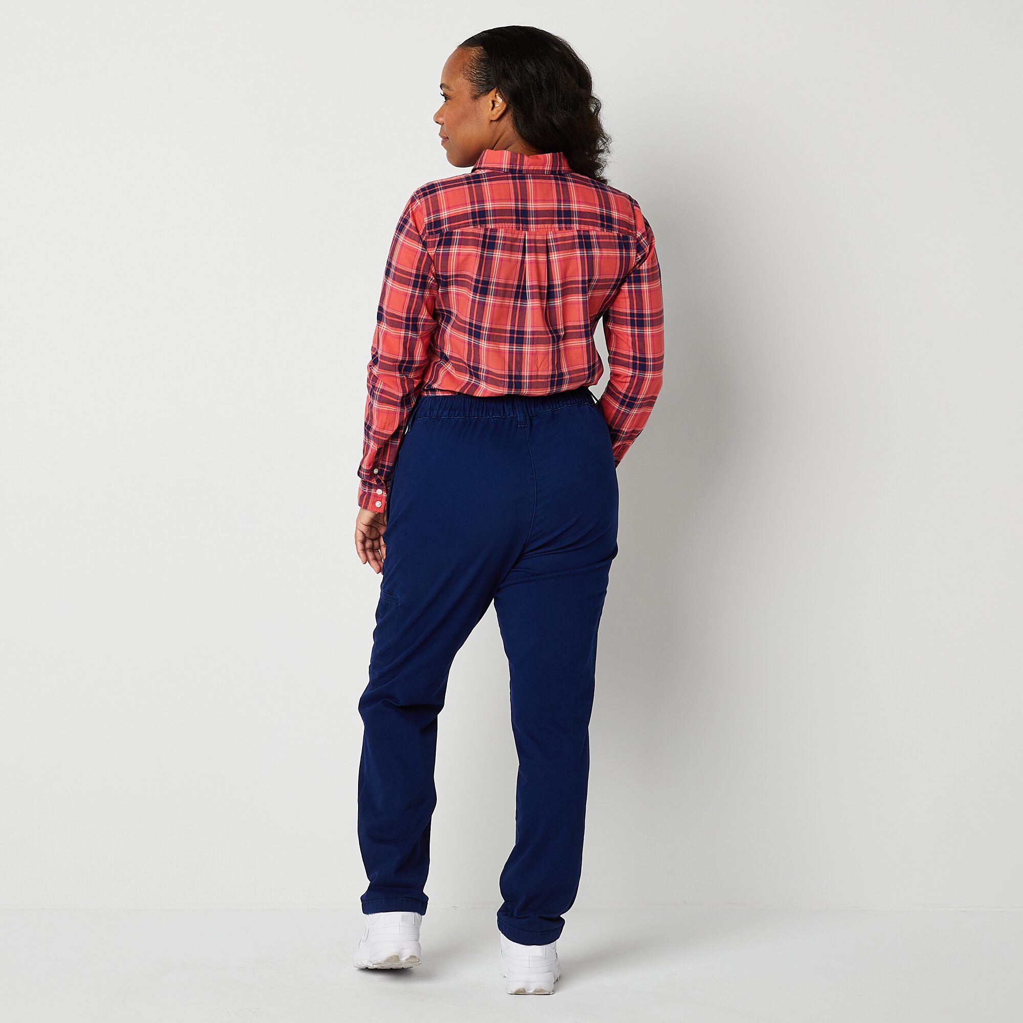 St. John's Bay Womens Adaptive Easy-on + Easy-off Seated Wear Slim Mid Rise Trouser