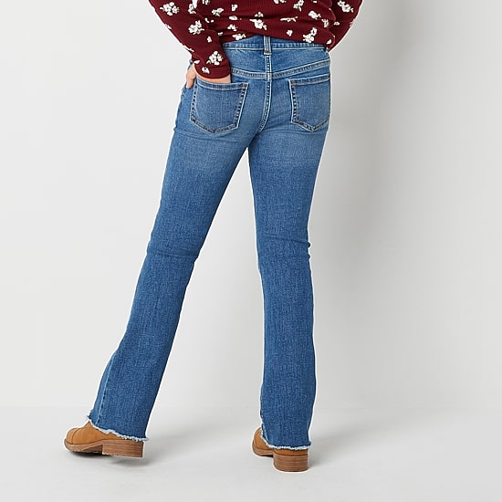 Thereabouts Little & Big Kid Girls Ripped Flare Leg Jean